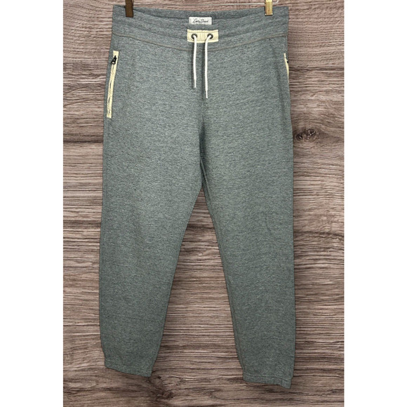 Lucky Brand Grey Label Joggers Sz S Thick Fleece Gray Sweatpants Zippered Pocket - Picture 1 of 7